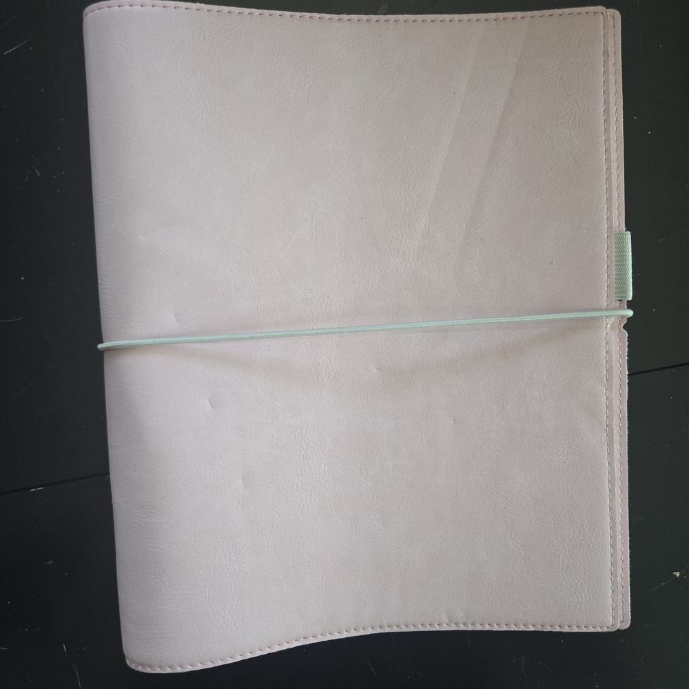 filoFAX Pink Faux Leather Traveler's Notebook with Mint Elastic